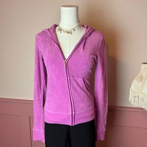 Juicy couture y2k vintage pink Velour full zip track jacket sz small